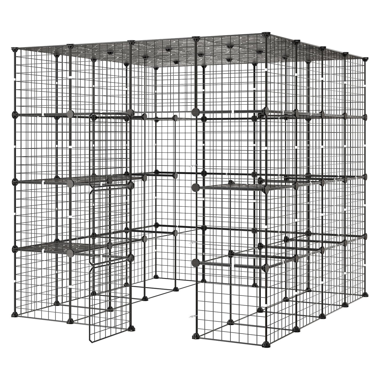 4-Tier Metal Wire Cat Cage with 3 Doors X6887