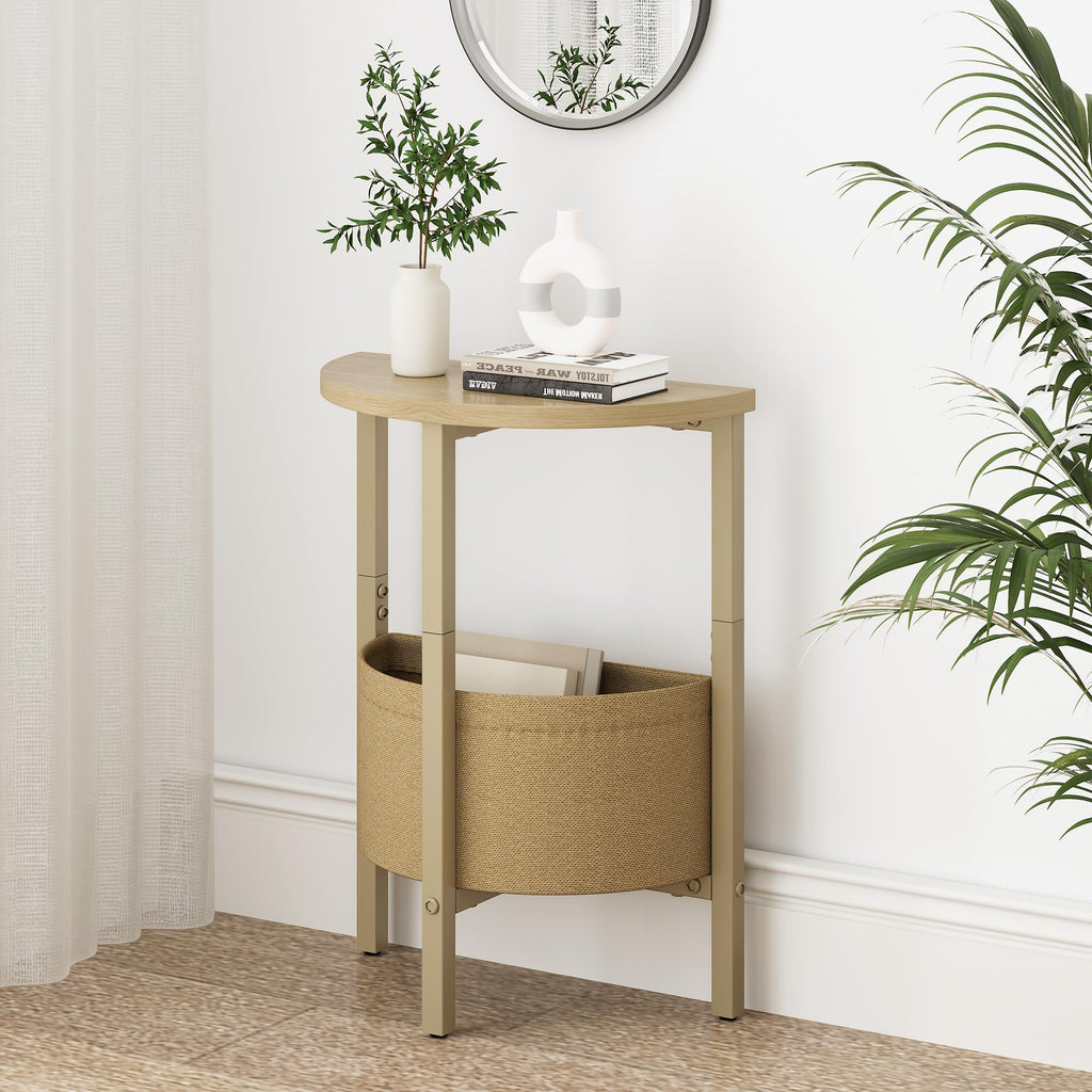 Small Round Side Table with Storage Basket, Set of 2 A7886