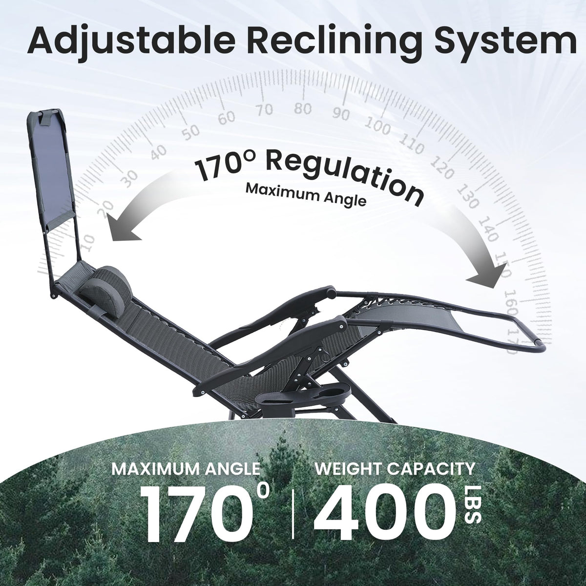 2 Pack Zero Gravity Chairs with Canopy H8324
