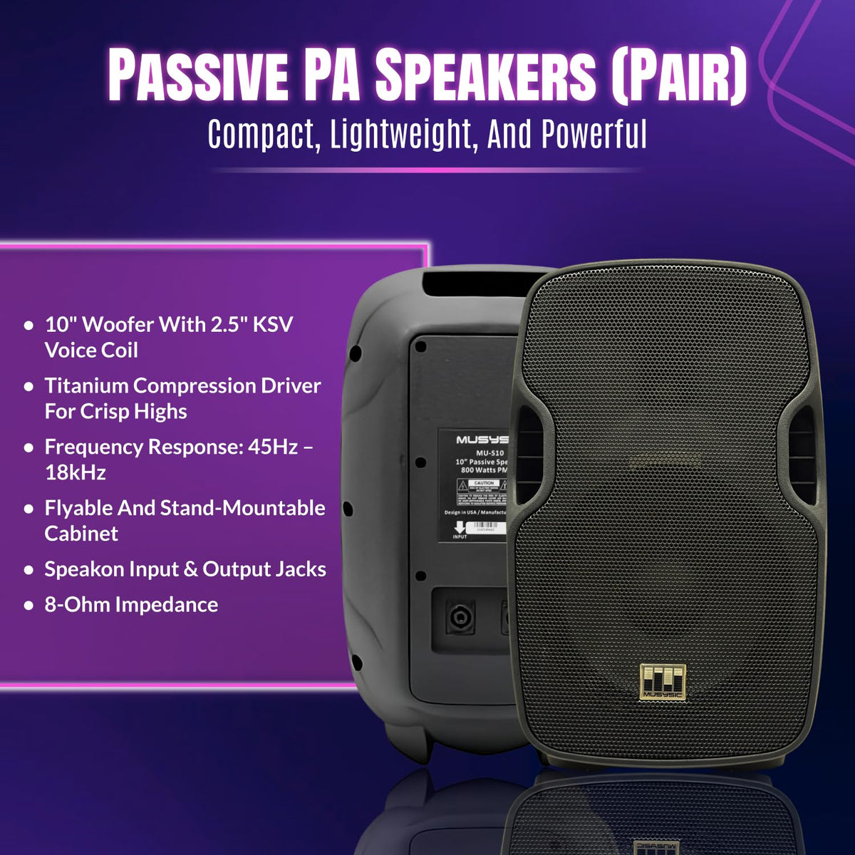 10" UHF PA System with Wireless Microphone U8913