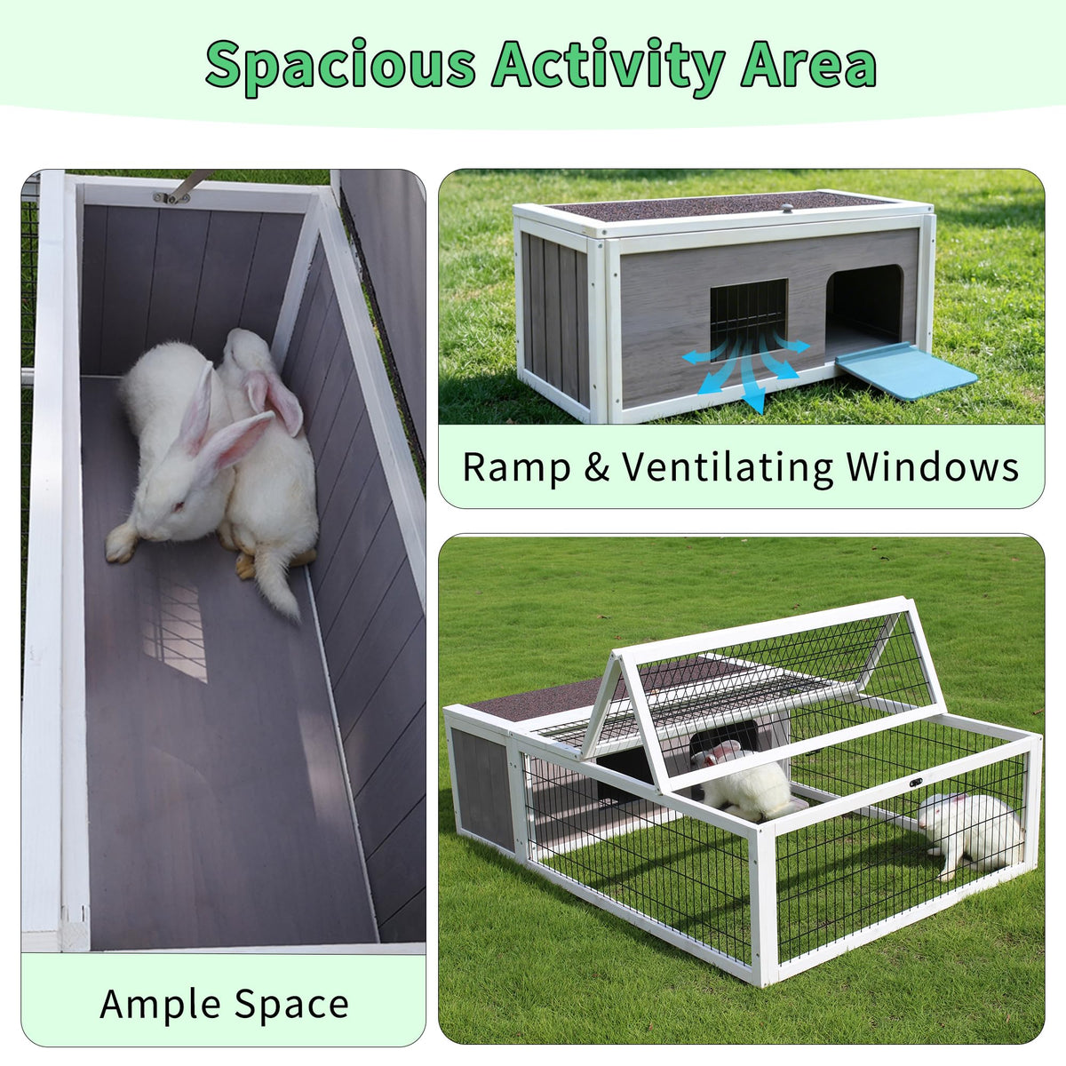 Wooden Rabbit Cage Guinea Pig Enclosure V529
