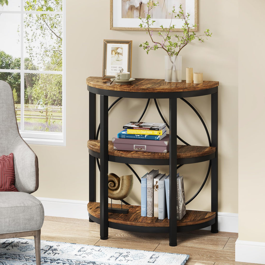 Half Round 3-Tier Metal End Table P2081
