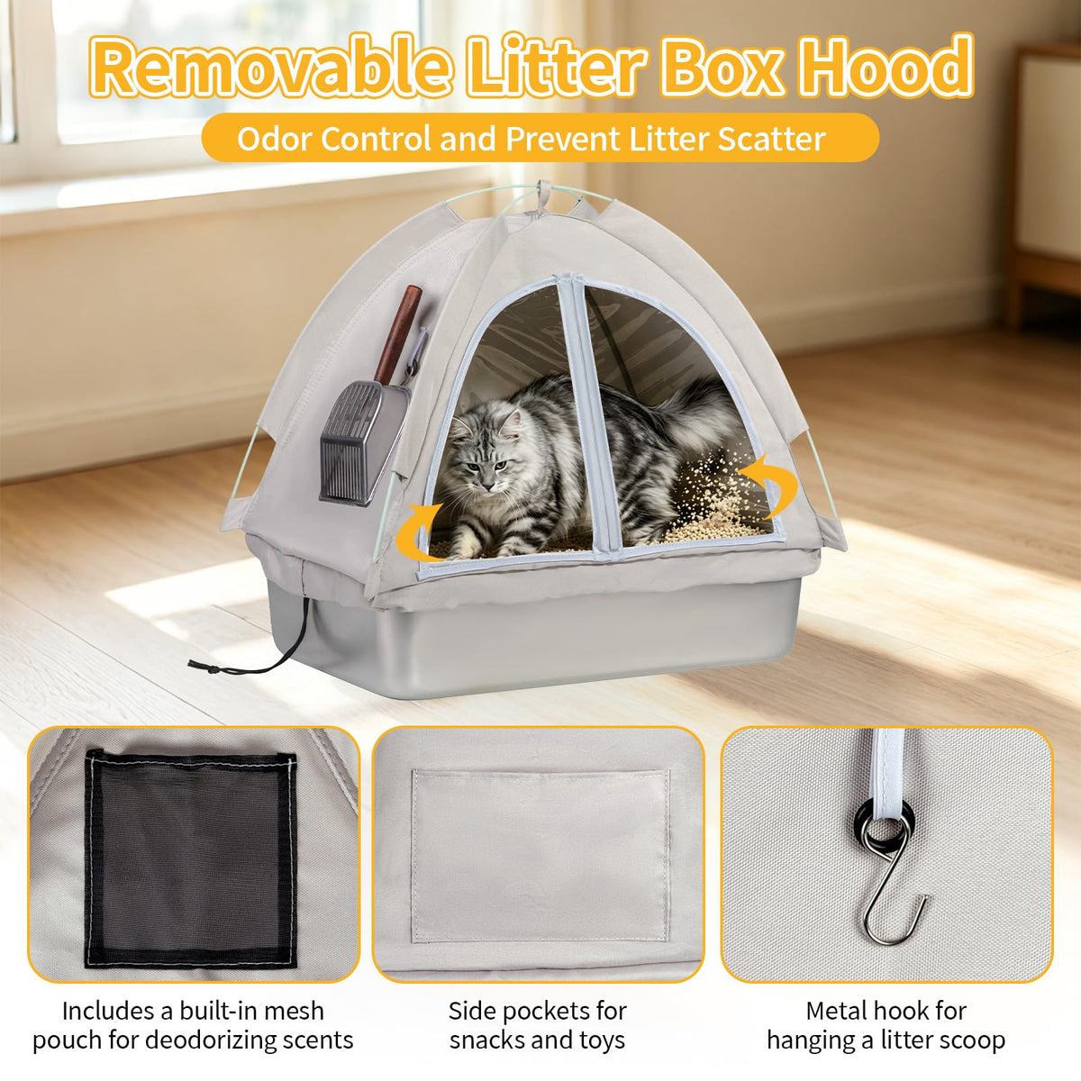 Stainless Steel Extra Large Enclosed Cat Litter Box B815