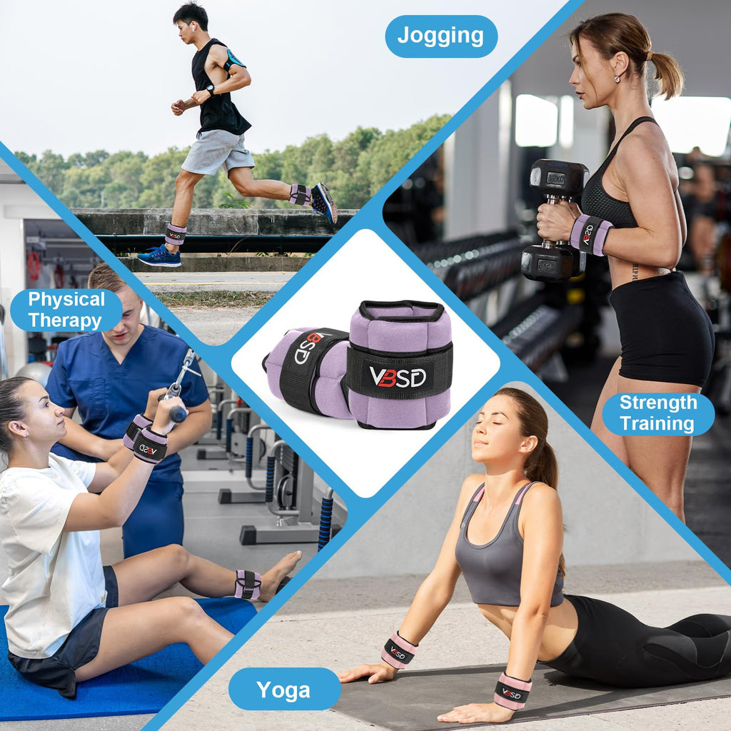 Adjustable Ankle Weights 10lb 1 Pair Lavender D3907
