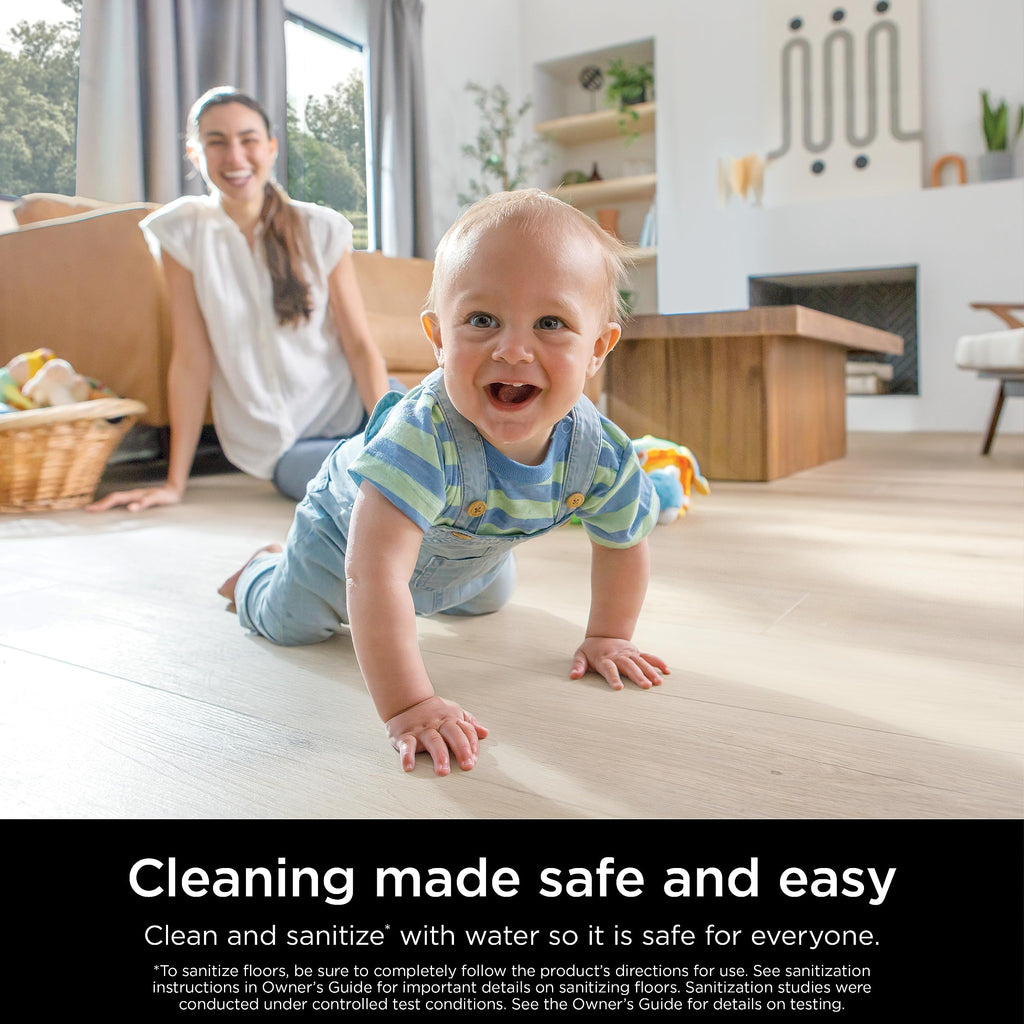 White Steam Mop with 2 Dirt Grip Pads B82497