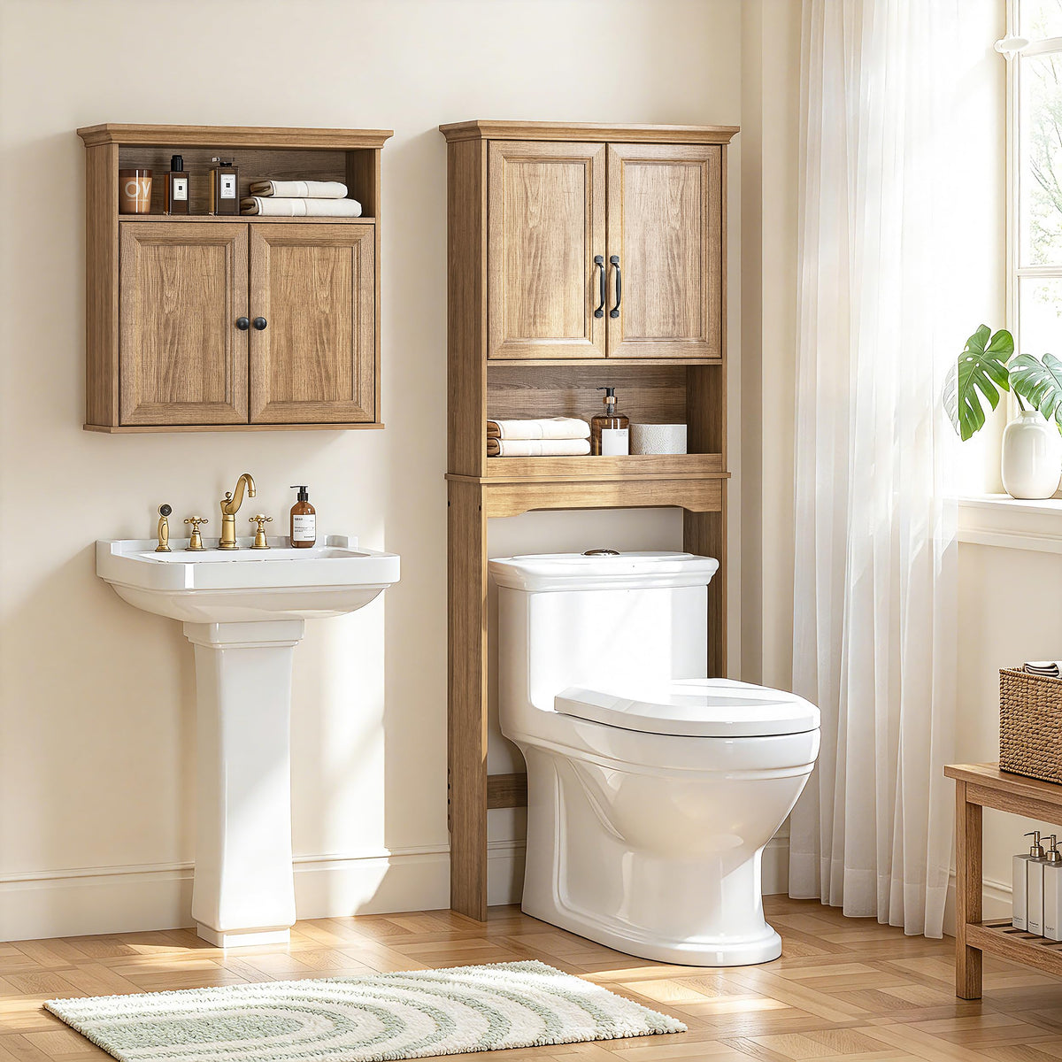 Over the Toilet Storage Cabinet with Doors A7739