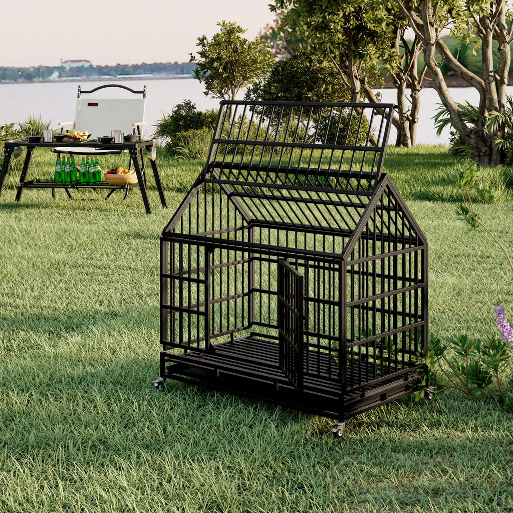 48 Inch Heavy Duty Dog Crate with Wheels U434