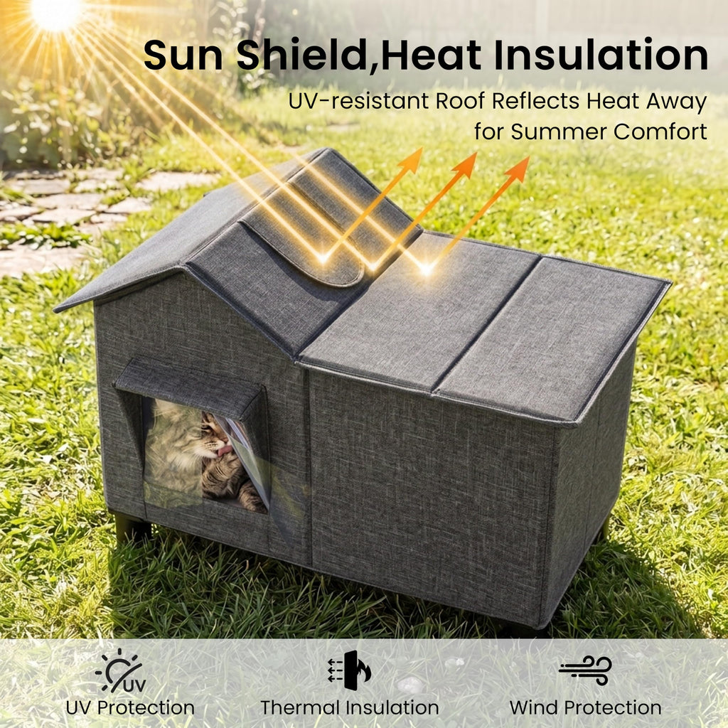 Weatherproof Elevated Cat House B3817