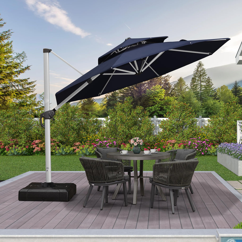 10 FT Navy Blue Cantilever Patio Umbrella H9651