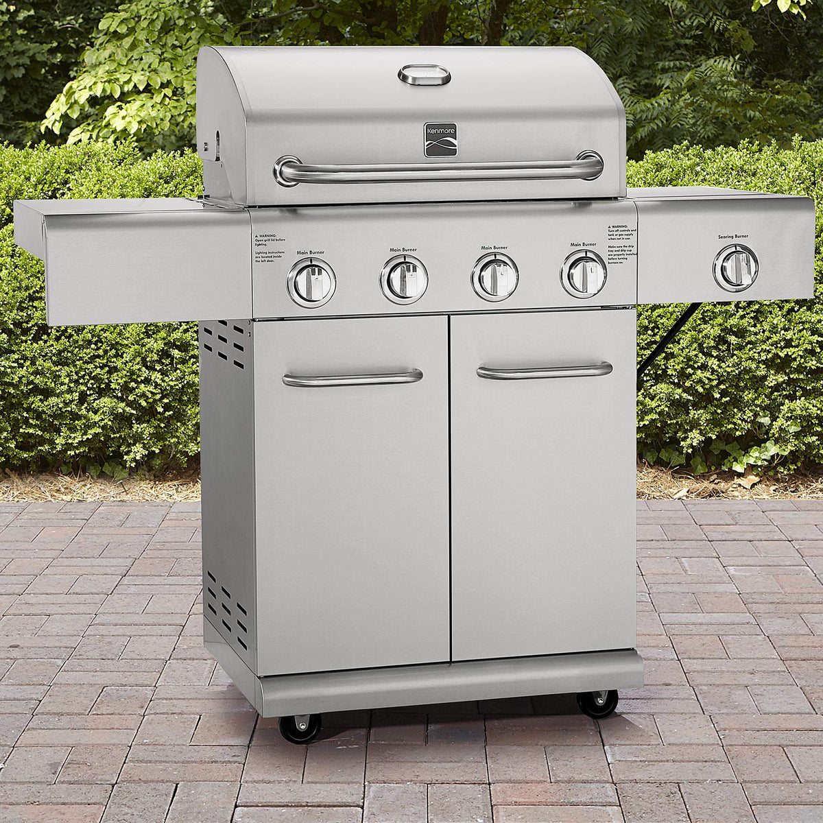 4-Burner Stainless Steel Propane Gas Grill with Side Burner M56900