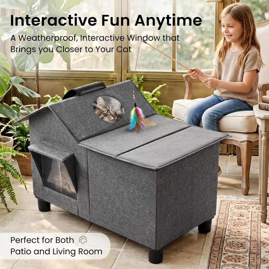 Weatherproof Elevated Cat House B3817