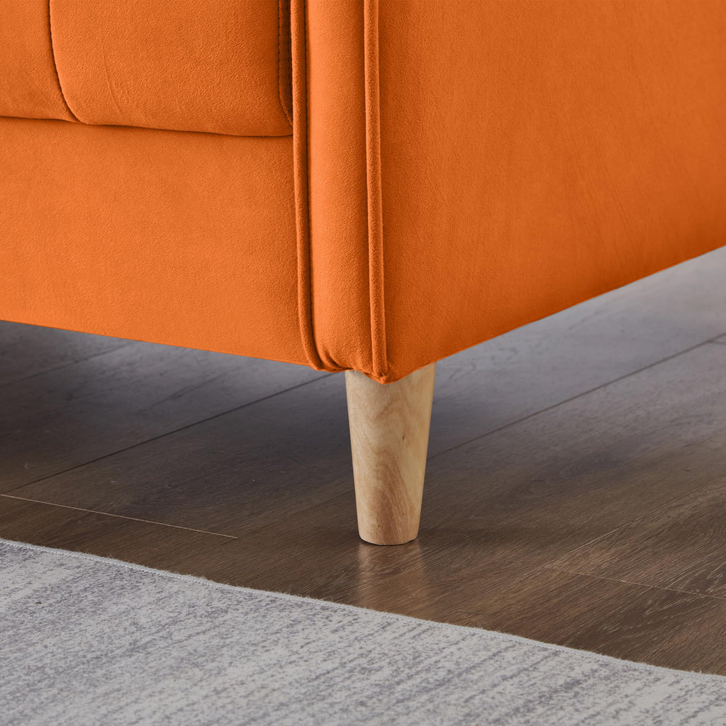 Orange Velvet Tufted Loveseat Sofa P69639